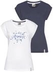 T-Shirt OCEAN SPORTSWEAR, Damen, Gr. 36, blau (navy wei&szlig;), Single Jersey,