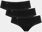 Hipster SLOGGI "24/7 Cotton Lace", Damen, Gr. 38, schwarz, Single Jersey,