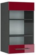Vicco Glash&auml;ngeschrank Fame-Line, Bordeaux Hochglanz/Anthrazit, 40 cm (1-St)