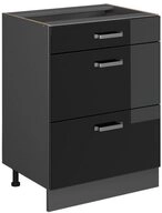 Vicco Unterschrank R-Line Schwarz Hochglanz/Anthrazit 60cm ohne Arbeitsplatte...