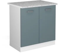 Vicco Unterschrank R-Line, Blau-Grau/Wei&szlig;, 80 cm, AP Marmor (1-St)
