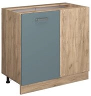 Vicco Eckunterschrank R-Line, Blau-Grau/Goldkraft Eiche, 86 cm ohne...