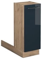 Vicco Unterschrank Fame-Line, Dunkelblau Hochglanz/Goldkraft Eiche, 30 cm ohne
