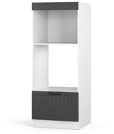Vicco Mikrowellenumbauschrank Fame-Line, Anthrazit Landhaus/Wei&szlig;, 60 cm offen...