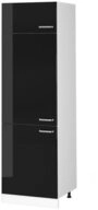 Vicco K&uuml;hlumbauschrank R-Line, Schwarz Hochglanz/Wei&szlig;, 60 cm (1-St)
