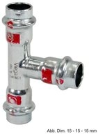 Viega Wasserrohr Viega Prestabo T-St&uuml;ck, Modell 1118, 28-18-28 mm