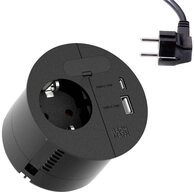 Bachmann 938.201 Tischsteckdose Schwarz Einbau-Tischsteckdose, mit USB, mit