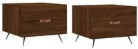 vidaXL Couchtisch Couchtische 2 Stk. Braun Eichen-Optik 50x50x40 cm...