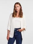 Blusenblazer PIECES "PCBOSELLA 3/4 BLAZER NOOS", Damen, Gr. XS, wei&szlig; (cloud dancer),