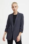 Blusenblazer PIECES "PCBOSELLA 3/4 BLAZER NOOS", Damen, Gr. XS, blau (night sky),