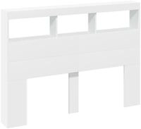 vidaXL Bett LED-Kopfteil mit Ablagen Wei&szlig; 140x17x102 cm (1-tlg)
