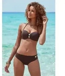 Vivance by Lascana B&uuml;gel-Bandeau-Bikini mit edlen Zierkn&ouml;pfen braun 32