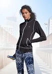 LASCANA ACTIVE Trainingsjacke Black Marble Trainingsjacke mit Kontrastn&auml;hten und