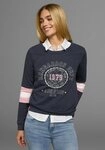 KangaROOS Sweatshirt Langarm, figurumschmeichelnde Passform, bedruckte Optik
