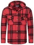 Rock Creek Flanellhemd Herren Hemd Flanellhemd mit Kapuze H-328