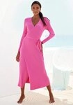 LASCANA Strickkleid Loungekleid zum wickeln mit Tailleng&uuml;rtel, Loungewear
