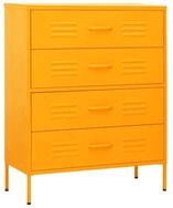 vidaXL Kommode, Sideboard Senfgelb 80x35x101,5 cm Stahl