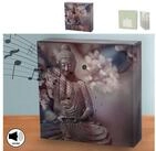 CEPEWA Bewegungsmelder Soundbox 'Buddha' Bewegungssenso 12x12x3,5cm Pappe Kunststoff