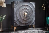 riess-ambiente Highboard GOLDEN SUNSET 120cm schwarz/gold - Massivholz,...