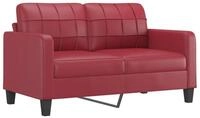 vidaXL Sofa, 2-Sitzer-Sofa Weinrot 140 cm Kunstleder