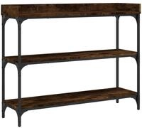 vidaXL Beistelltisch Konsolentisch mit Ablagen R&auml;uchereiche 100x30x80 cm (1-St)