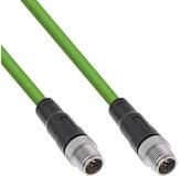 Inline Industrie Netzwerkkabel, M12 8pol X-kodiert St./St. Cat.6A PUR, 5m...