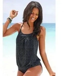 Venice Beach Tankini in Oversize-Form grau|schwarz 36