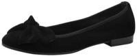 Ballerina TAMARIS, Damen, Gr. 36, schwarz, Ziegenveloursleder, unifarben, Schuhe