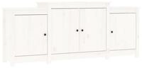 vidaXL Sideboard, Kommode Wei&szlig; 164x37x68 cm Massivholz Kiefer