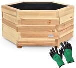 holz4home&reg; Pflanzk&uuml;bel 6-eckig aus Tannenholz I Outdoor Blumenk&uuml;bel f&uuml;r...