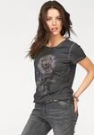 T-Shirt ANISTON CASUAL, Damen, Gr. 34, grau (anthrazit), Jersey, Obermaterial: 100%