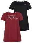 KangaROOS Longshirt (2er-Pack) Kurzarm, figurumschmeichelnde Passform, gro&szlig;e