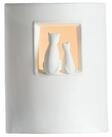 GILDE Tischleuchte GILDE Lampe Katzenpaar - wei&szlig; - H. 22cm x B. 17,5cm