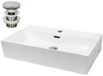 LuxeBath Waschbecken Aufsatzwaschbecken aus Keramik Handwaschbecken Wasserfall