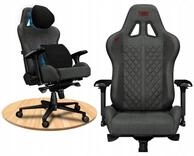 YUMISU B&uuml;rostuhl YUMISU 2050 Gamingstuhl Ergonomisch Stoff 4D 150kg Dunkelgrau