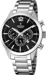 Festina Quarzuhr Festina Herrenuhr Edelstahl silber, (Chronograph), Herren Armbanduhr