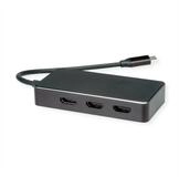 VALUE Multi-Display Adapter USB Typ C - 3x HDMI Audio- & Video-Adapter USB Typ C