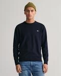 Rundhalspullover GANT "CLASSIC COTTON C-NECK", Herren, Gr. M, blau (evening blau),