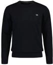 Sweater GANT "Strickpullover CLASSIC COTTON C-NECK", Herren, Gr. 5XL, blau,