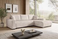 storez24 Ecksofa Ellen, mit Bettkasten und Schlaffunktion, Cordstoff, L-Form,...