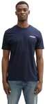 TOM TAILOR Denim Rundhalsshirt mit verschiedenen Logo Prints