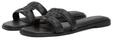 Pantolette TOMMY HILFIGER "TH LOGO STRAP MULE", Damen, Gr. 36, schwarz, Leder,