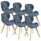 en.casa Esszimmerstuhl, &raquo;&Auml;lmhult&laquo; 6er Set Stuhl 78x47x52 cm Kunstleder Blau