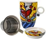 Goebel Tasse Romero Britto - A New Day, Goebel, Teetasse mit Deckel und Sieb,...