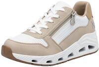 Keilsneaker RIEKER SPORT, Damen, Gr. 36, beige (wei&szlig;, hellbeige), Lederimitat,