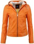 Lederjacke MAZE "Lederjacke Keys", Damen, Gr. XS, orange (papaya), Obermaterial: 100%