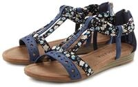 Sandale LASCANA "Sommerschuh", Damen, Gr. 43, blau, Obermaterial: 50% Lederimitat,