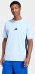 T-Shirt ADIDAS SPORTSWEAR "ESSENTIALS 3-STREIFEN SINGLE JERSEY", Herren, Gr. S, blau
