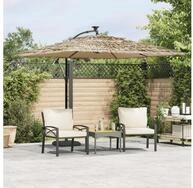 vidaXL Sonnenschirm, Sonnenschirm mit Stahlmast Braun 269x269x235 cm