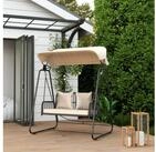 Outsunny Hollywoodschaukel mit verstellbar Sonnendach, Kissen, bis 240 kg...